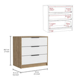 Kaia 3 Drawers Dresser, Superior Top -White / Pine B20092021