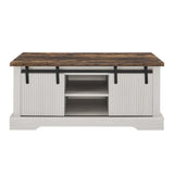 41.3 Inch Coffee Table Storage and Sliding Wood Door, Farmhouse and Industrial Cocktail Table W1781P268238