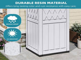32 Gallon Outdoor Trash Can, Waterproof Resin Garbage Bin with Lid & Drip Tray for Porch Backyard 73752595