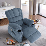 ZUN Vanbow.Recliner Chair Massage Heating sofa with USB and side pocket 2 Cup Holders W1807105778