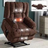 Dual Motor Heat Massage Infinite Position Up to 350 LBS Electric Power Lift Recliners with W3224P288490