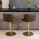 ZUN Furniture,Swivel Barstools Adjusatble Seat Height, Modern PU Upholstered Bar Stools with the whole 76385710