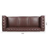 83.66 Inch Width Traditional Square Arm removable cushion 3 seater Sofa W68042995