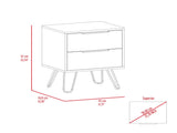 Light Oak 2-Drawer Rectangle Nightstand B06280317