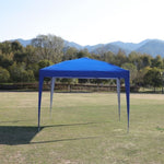 ZUN Outdoor 10x 10Ft Pop Up Gazebo Tent Canopy with 4pcs Weight sand bag,with Carry Bag-Blue W419P147527