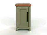 14 inch Chairside Table, No Assembly Required, Sage Green and Fruitwood Finish B108P160215