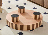 Round Wood Coffee Table, Natural Finish For Living Room W2085P384774