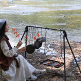 BBQ Swing Hanging Campfire Cooking with Adjustable Iron Grill Grates,Foldable Campfire Cooking 91419289