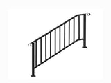 5-Step Stair Handrail Kit, Transitional Black Retro Arch Design with Installation Hardware, for 86165355