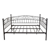 ZUN Metal Daybed Frame Multifunctional Mattress Foundation/Bed Sofa with Headboard, Twin, Black W840100846