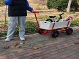 Wooden carriage four-wheel design, Load-bearing capacity 260LBS,Children's outdoor stroller, W227P379504