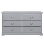 ZUN Classic Traditional 1pc Dresser of 6 Drawers Gray Finish Bedroom Wooden Storage Furniture B011P233731