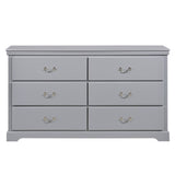 ZUN Classic Traditional 1pc Dresser of 6 Drawers Gray Finish Bedroom Wooden Storage Furniture B011P233731