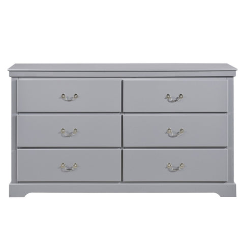 ZUN Classic Traditional 1pc Dresser of 6 Drawers Gray Finish Bedroom Wooden Storage Furniture B011P233731