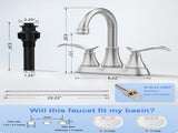Bathroom Faucet Brushed Nickel with Pop-up Drain & Supply Hoses 2-Handle 360 Degree High Arc Swivel 24866386