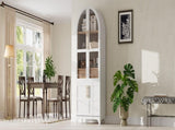 K&K 71" Tall Arched Kitchen Pantry Cabinet with Door Shelves, Farmhouse Kitchen Storage Cabinet with N707P288969W