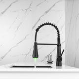 LED Commercial Kitchen Faucet with Pull Down Sprayer, Single Handle Single Lever Kitchen Sink Faucet W1932P172276