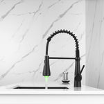 ZUN LED Commercial Kitchen Faucet with Pull Down Sprayer, Single Handle Single Lever Kitchen Sink Faucet W1932P172276