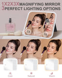 Travel Makeup Bag With Light Up Mirror, With 2X3X Magnifying Mirror And Adjustable Partitions, 34641313