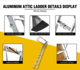 Household Aluminum Attic Ladder 25" x 54" ,350lbs Capacity, 7-10 ft Ceiling Height W2529P185494