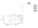 Benson Desk, 3 Shelves, White B097P474291