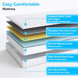 6 Inch Twin Mattress, White Memory Foam Mattress - Medium Soft Support, Breathable & Comfortable for 81613424