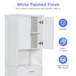 ZUN Tall Bathroom Cabinet with Laundry Basket, Large Space Tilt-Out Laundry Hamper and Upper WF323481AAK