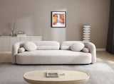 Luxury Modern Couch for Living Room, Beige Boucle Fleece Upholstered Comfy Couch for Apartment Home W2664P179337