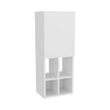 Wall-Mounted Bathroom Cabinet with Door and 4 Open Shelves, White Finish. B128P301383
