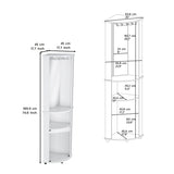 Corner Bar Cabinet Unit with Wine Glass Rack and Lower Cabinet, White B097P221375