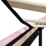 Queen Size Upholstered Platform Bed Frame with Modern Button Tufted Linen Fabric Headboard, No Box W311P198067