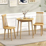 2 PCS Dining Chairs with High Spindle Back and Natural Rubber Wood Legs 72034592
