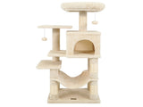 44" Multi-Level Cat Tree with Spacious Top Perch, 2-Door Condo & Hammock for Indoor Cats -Beige 07725534