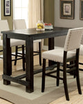 ZUN Antique Black Bold Distressed 1pc Bar Table Dining Room Furniture Center Beam for Support / Footrest B011P189949