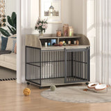 GO 44'' Heavy Duty Large Dog Furniture for Large Medium Dog with Lockable Wheels, Wooden Dog WF323360AAE