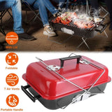 Portable Charcoal Grill Outdoor Tabletop Grill Small Barbecue Smoker Folding BBQ Grill with Lid for 00244294