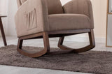COOLMORE Rocking Chair, Modern Glider Chair, Recliner Armchair with Wood Legs and Side Pocket, W39594818