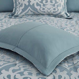 8 Piece Jacquard Comforter Set Aqua/Silver Queen B035128882