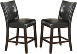 ZUN Modern Counter Height Chairs Black Faux Leather Tufted Set of 2 High Chairs Dining Seating B011130016