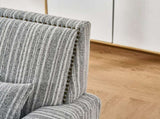 Modern Accent Chair with Arms,Comfy Upholstered for Living Room,Grey and White Striped W3373P363920
