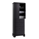 ZUN Storage Cabinet with 2 Doors and 4 Drawers for Bathroom, Office, Adjustable Shelf, MDF Board with WF302825AAB