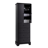 ZUN Storage Cabinet with 2 Doors and 4 Drawers for Bathroom, Office, Adjustable Shelf, MDF Board with WF302825AAB