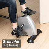 ZUN W002K Home Use Hands and Feet Trainer Mini Exercise Bike Silver 38843963