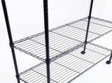 5-Layer Plastic Coated Iron Shelf with 1.5" Nylon Wheels 165*90*35 Black 40565502
