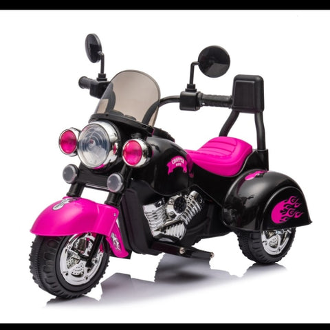 ZUN Kids Ride On Motorcycle Toy, 3-Wheel Chopper Motorbike with LED Colorful Headlights Horn, Pink 6V W2823P220542