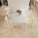Summer - 4-Pack Modern Striped Color Block Chairs - Waterproof PP Seat & Sturdy Metal Legs, W3450P322877