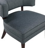 Elegant Style Accent Chair Dark Gray Velvet Upholstery Barrel-Back Solid Wood Luxury Living Room B011P315635