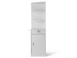 3-Tier Corner Salon Cabinet with 1 Door & 1 Drawer, 15mm E0 Grade Particleboard Matt White, 75.2" H 73777296