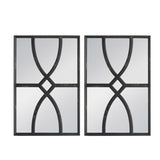 16" x 23" Rectangular Wooden Wall Mirror with Antique Black Frame, Vertical or Horizontal Home Decor W2078124316