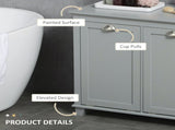 Tilt-Out Laundry Sorter Cabinet, Bathroom Storage Organizer Grey-AS Prohibited by 18628659
